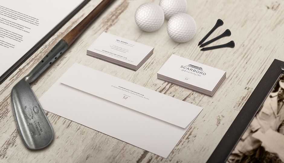 Alan Weaving, CreativeElements.ca, Scarboro Golf and Country Club, SGCC, brand, identity, logo, corporate stationery, envelope, business card