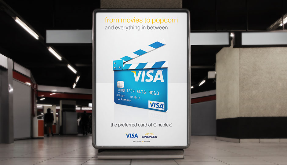 Alan Weaving, CreativeElements.ca, Visa, Cineplex, partnership, preffered card, illustration, digital, backlit, poster
